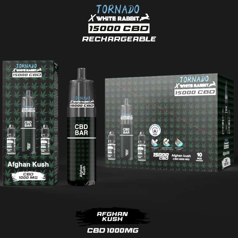 Puff CBD Tornado x White Rabbit 15000 Afghan Kush