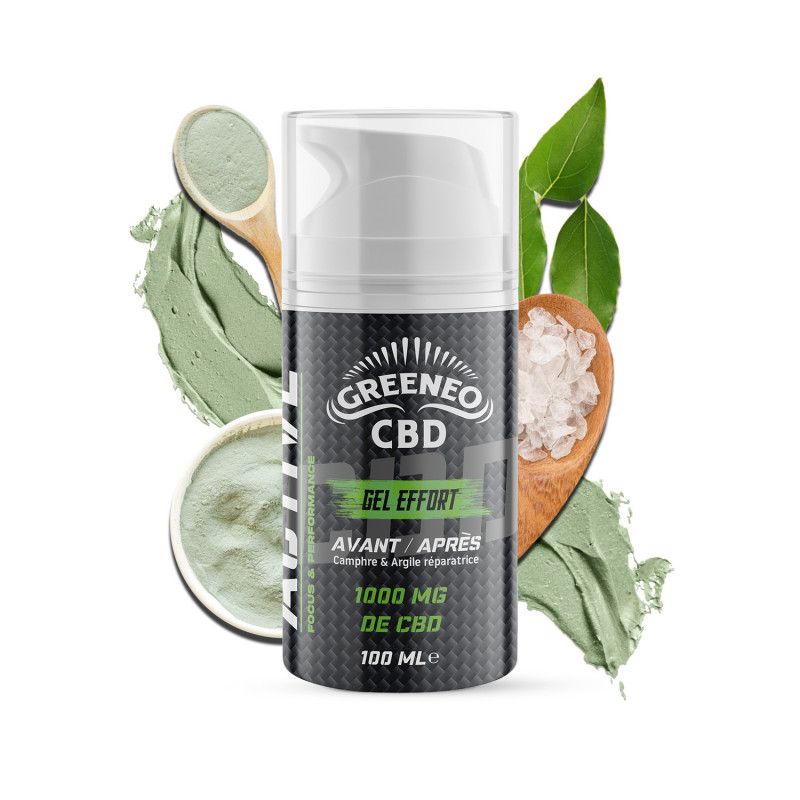 Gel effort CBD Greeneo – gel récupération sportive chanvre muscles articulations | Euphoria Society