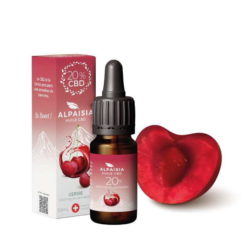 Huile CBD 20% broad spectrum cerise Alpaisia – huile chanvre sublingual cerise 20% | Euphoria Society