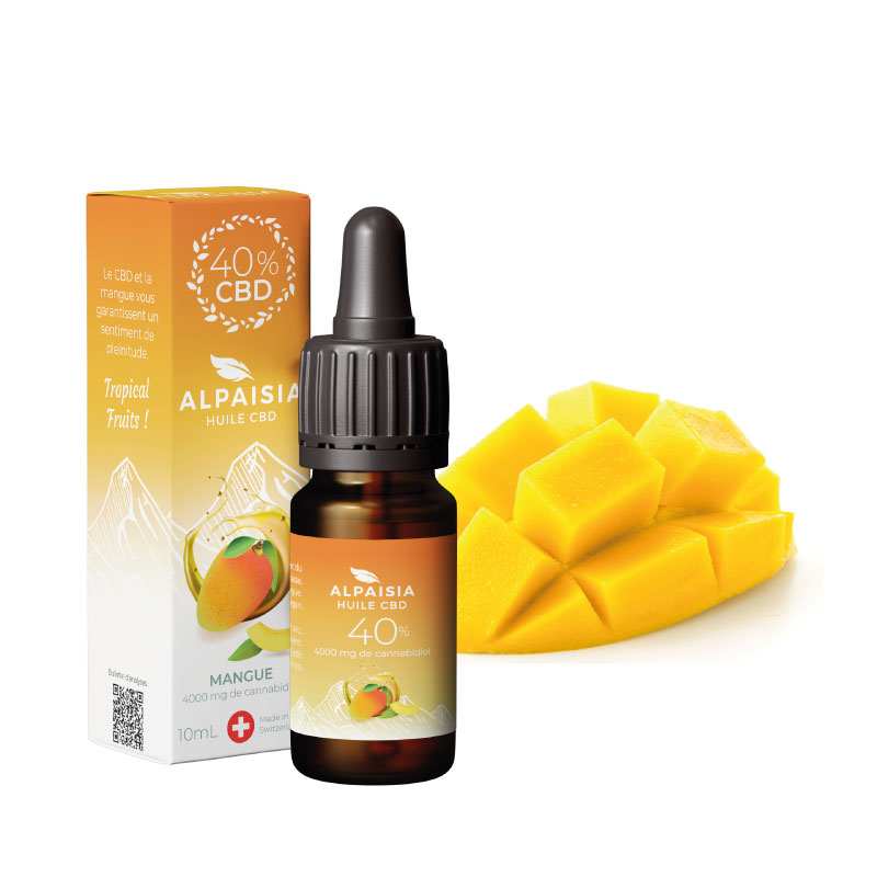 Huile CBD 40% broad spectrum mangue Alpaisia – huile chanvre sublingual mangue 40% | Euphoria Society
