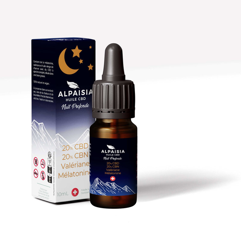 Huile CBD 20% full spectrum nuit profonde Alpaisia – huile chanvre sommeil 20% | Euphoria Society