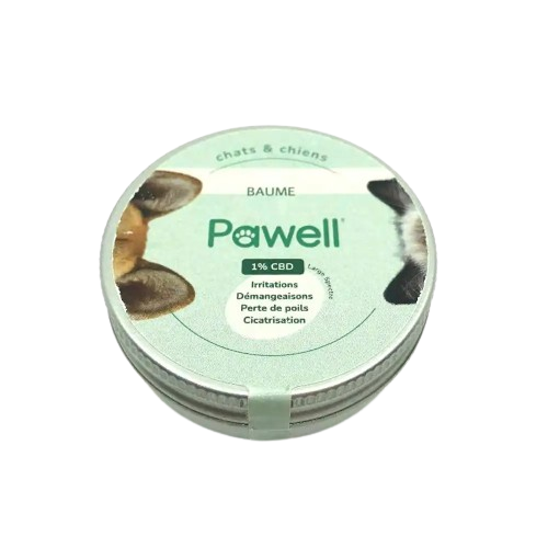 Baume CBD apaisant animaux Pawell – soin chanvre chiens chats apaisement naturel | Euphoria Society