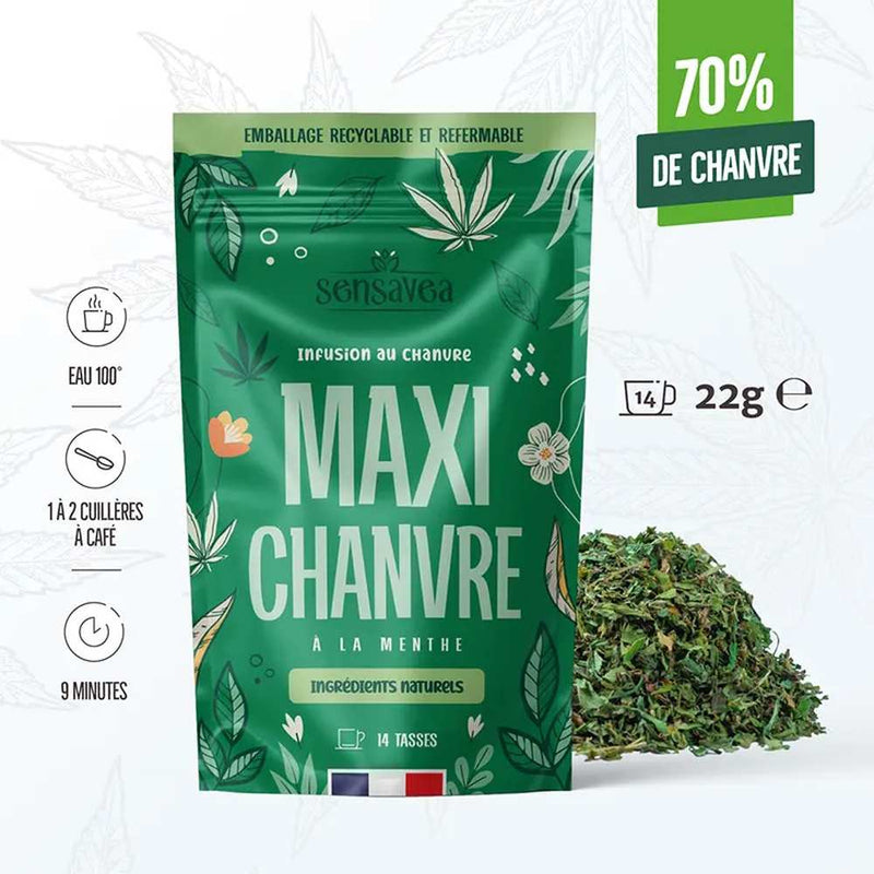 Tisane CBD Bio Maxi Chanvre Menthe Sensavea | Euphoria Society