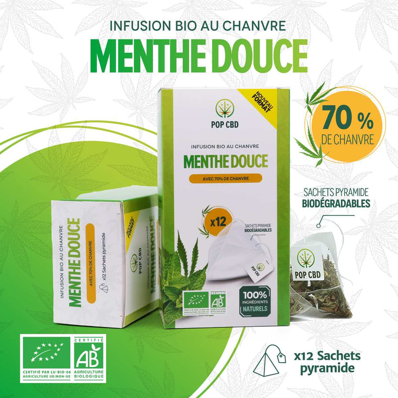 Tisane CBD Bio Menthe Douce Sachets Pop CBD | Euphoria Society