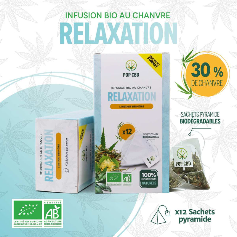 Tisane CBD Bio Relaxation POP CBD - 12 sachets | Euphoria Society