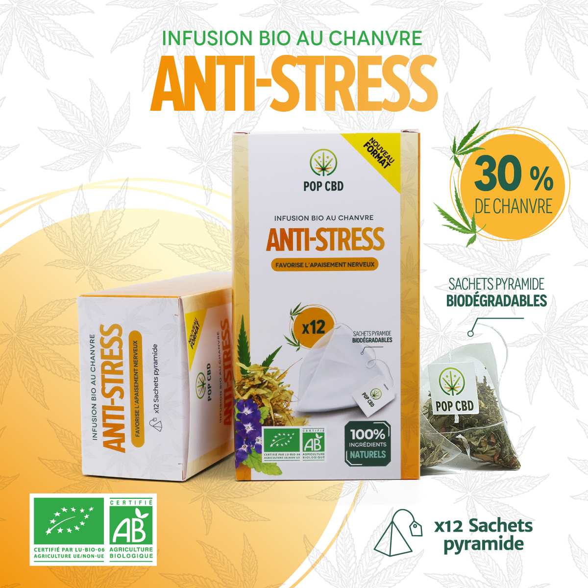 Tisane CBD bio anti stress - sachets | POP CBD