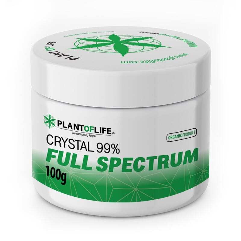 Cristaux CBD 99% full spectrum 100g Plant of Life – pureté maximale spectre complet | Euphoria Society