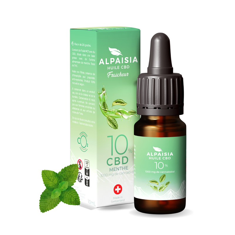 Huile CBD 10% broad spectrum menthe | ALPAISIA