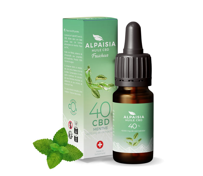 Huile CBD 40% broad spectrum menthe | ALPAISIA