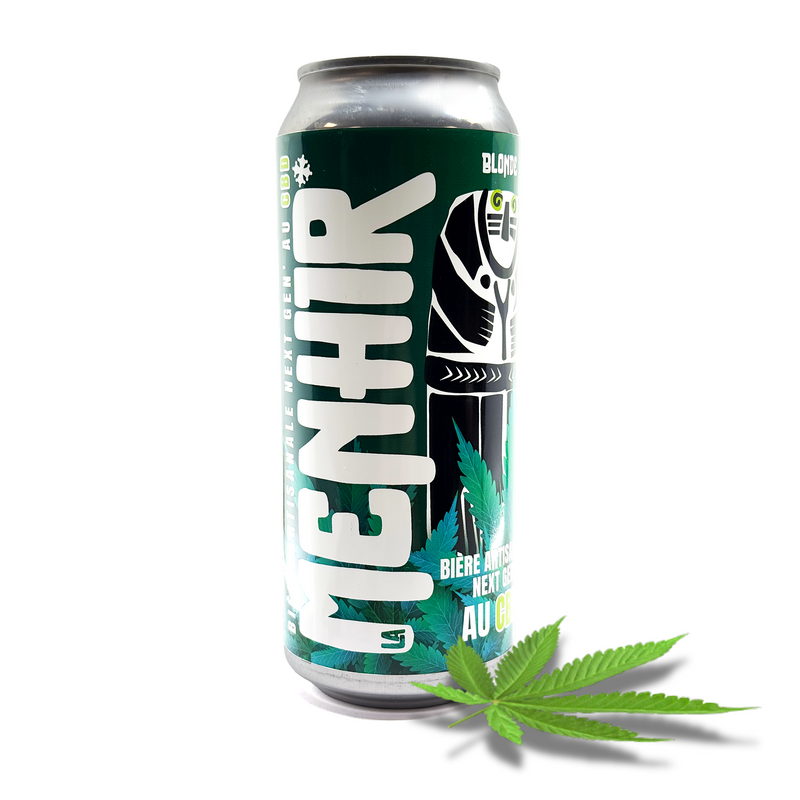 Bière CBD canette 50cl Menhir – bière artisanale chanvre CBD sans alcool rafraîchissante | Euphoria Society