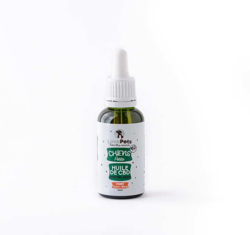 Huile CBD bio 50mg broad spectrum petit chien | LOVAPETS