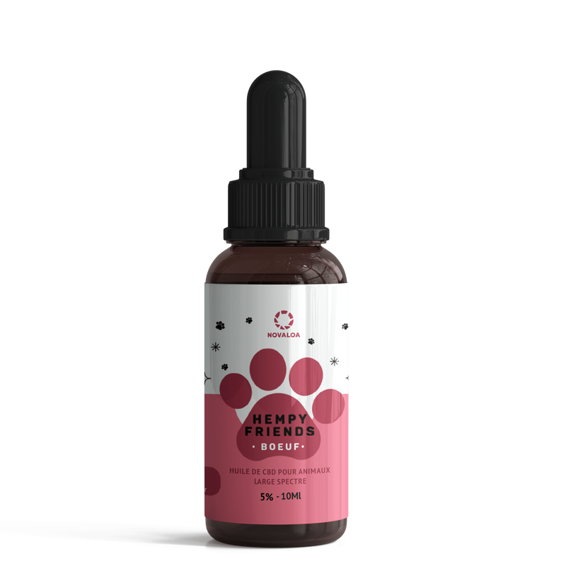 Huile CBD animaux 5% boeuf | NOVALOA