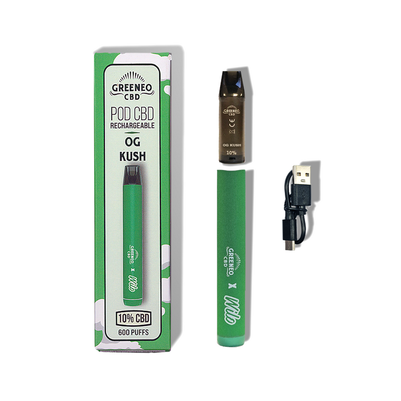 Vape Pen CBD 10% OG Kush Greeneo Sans Nicotine | Euphoria Society