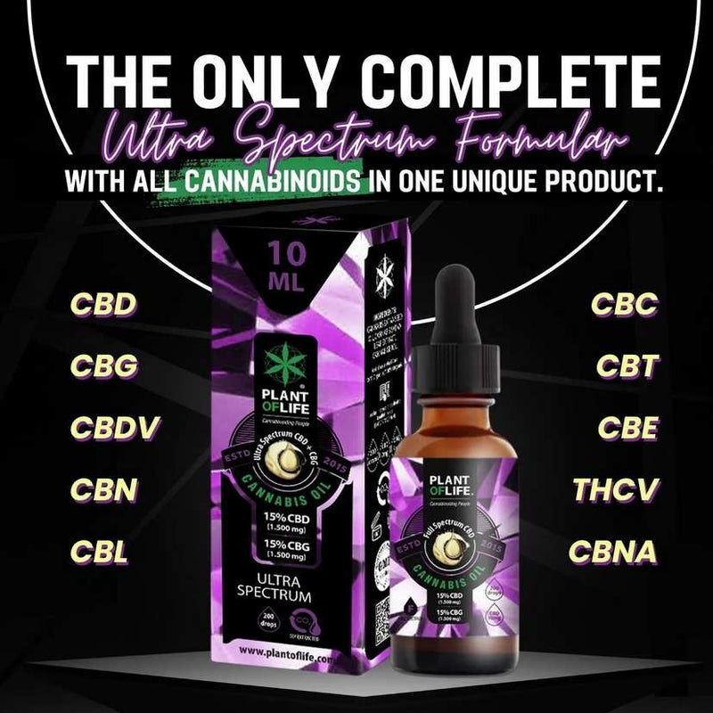 Huile CBD & CBG 30% ultra spectrum Plant of Life – huile chanvre CBD CBG large spectre | Euphoria Society