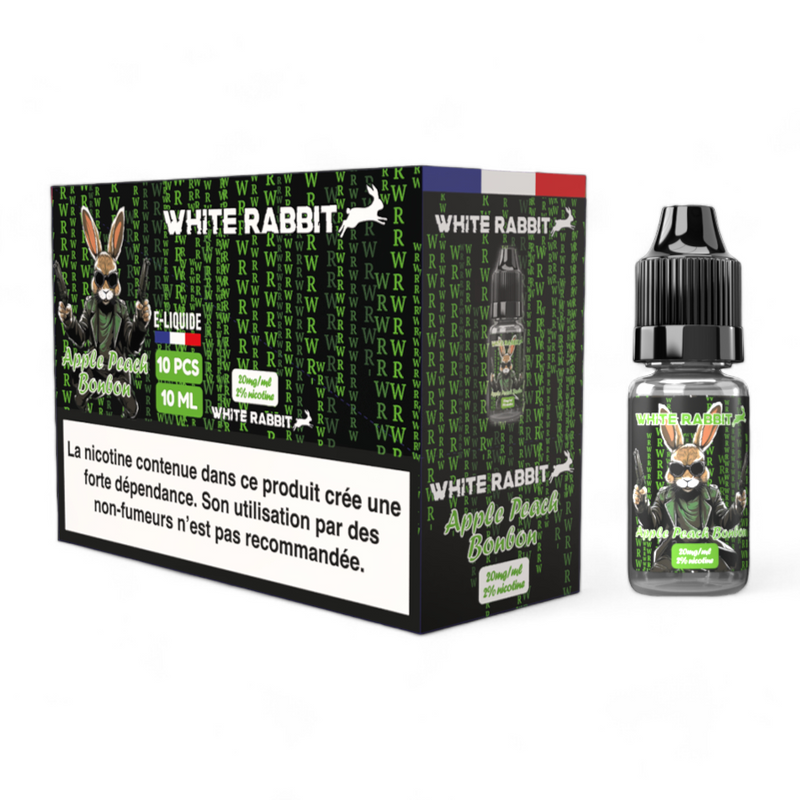 E-liquide White Rabbit 2% Apple Peach Bonbon 10ml | Euphoria Society