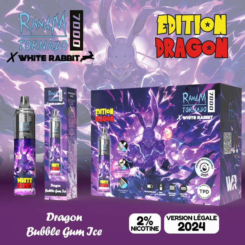 Puff Tornado 7000 Dragon Bubble Gum Ice White Rabbit | Euphoria Society