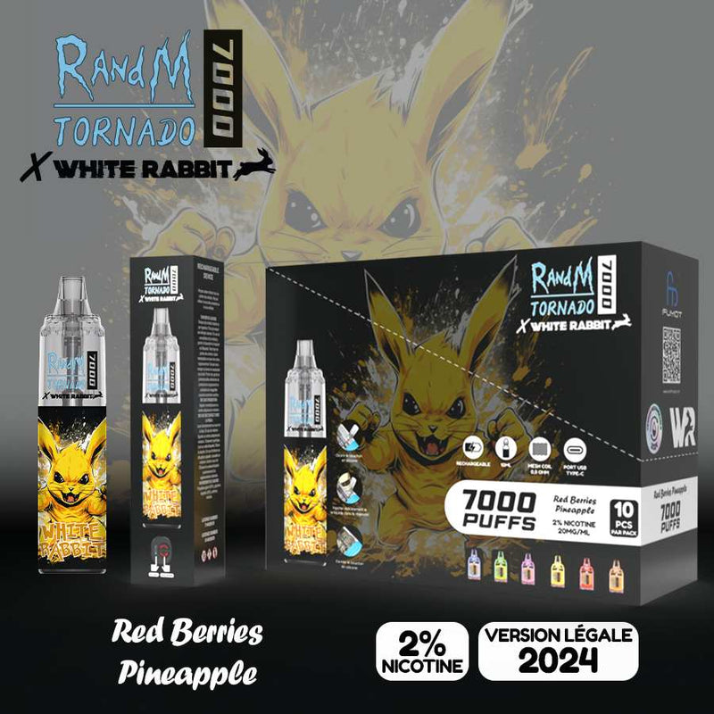 Puff Tornado 7000 White Rabbit Red Berries Pineapple | Euphoria Society