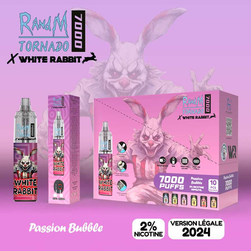 Puff White Rabbit x RandM Tornado 7000 Passion Bubble | Euphoria Society