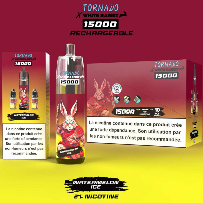 Puff White Rabbit x Tornado 15000 Watermelon Ice | Euphoria Society