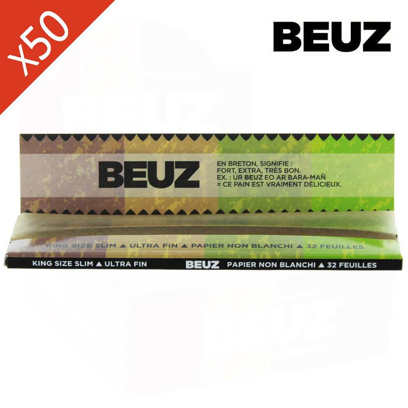Boite de 50 Carnets Beuz Brown Slim King Size | Euphoria Society