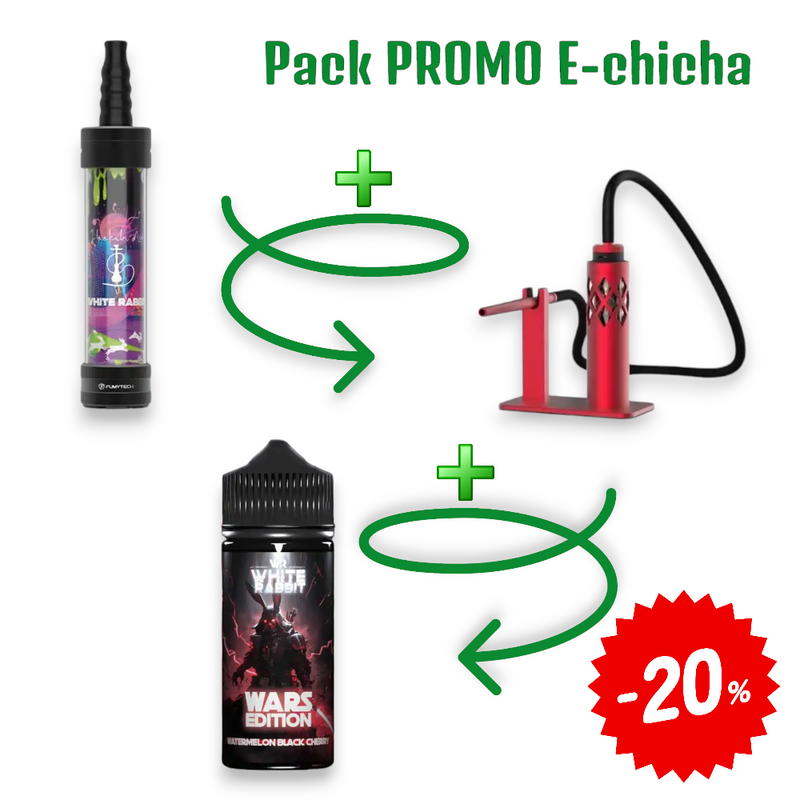 Pack e-chicha White Rabbit Air Rouge – chicha électronique vapotage design rouge | Euphoria Society