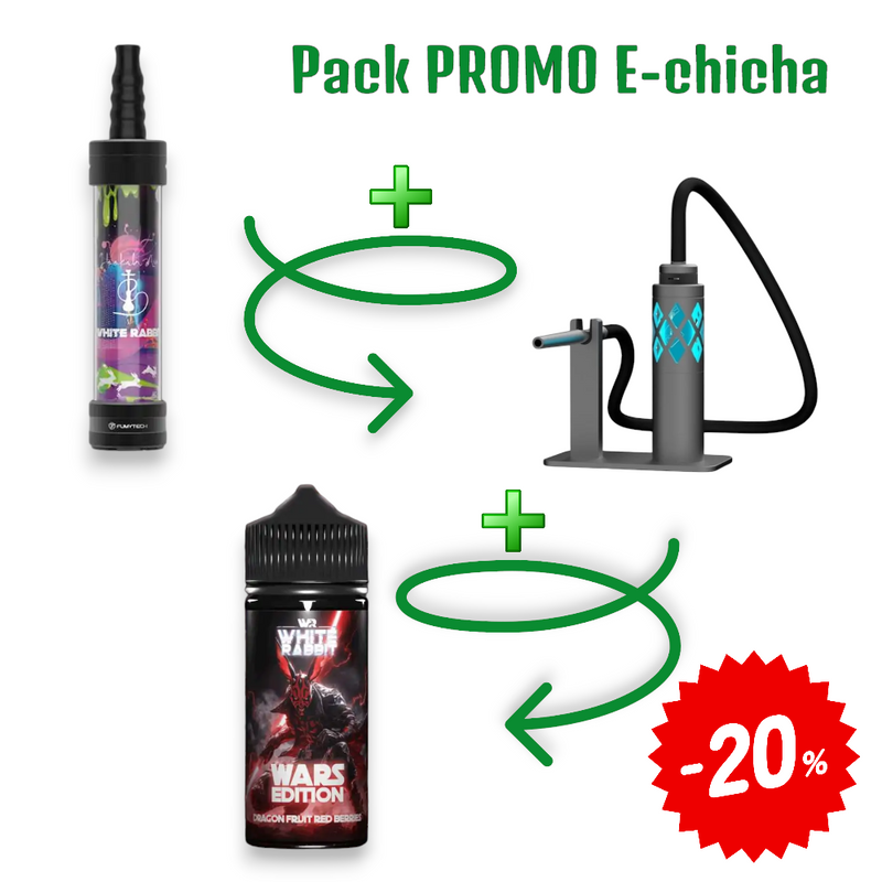 Pack e-chicha White Rabbit Air Gun Métal – chicha électronique vapotage métal | Euphoria Society