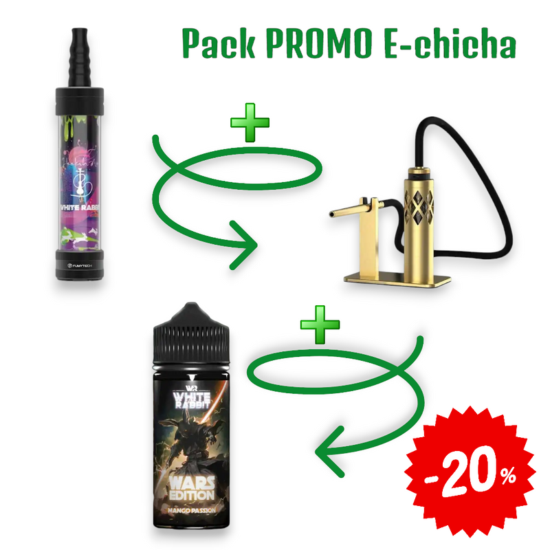 Pack e-chicha White Rabbit Air Gold – chicha électronique vapotage coloris doré | Euphoria Society