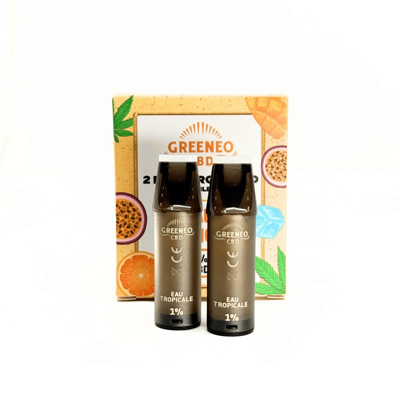 Cartouches CBD Eau Tropicale 2 pcs Greeneo | Euphoria Society