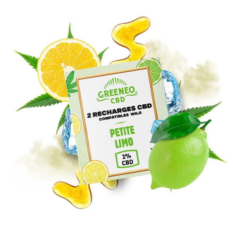 Cartouches CBD Petite Limo x2 Greeneo – recharges vape chanvre CBD limonade légère | Euphoria Society
