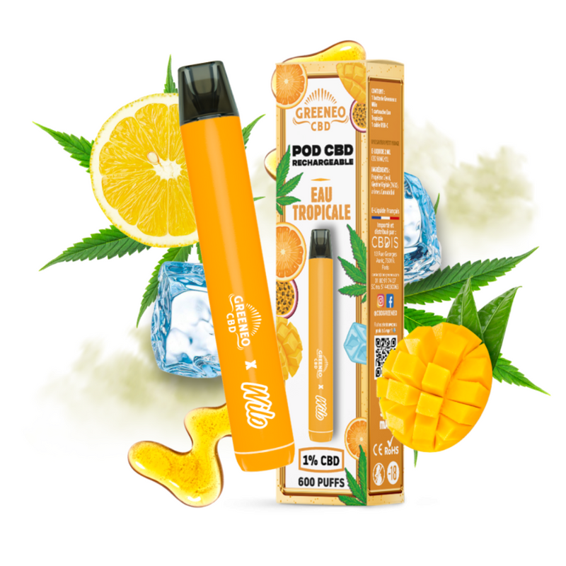 Pod CBD Rechargeable Eau Tropicale Greeneo | Euphoria Society