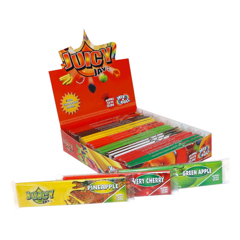 Feuilles Slim parfumées 24 carnets Juicy Jay's – carnets feuilles chanvre parfumées slim | Euphoria Society