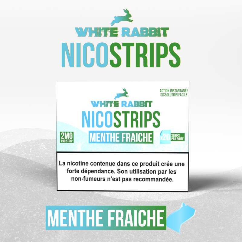 White Rabbit Nicostrips Menthe Fraîche 2mg – bandelettes nicotine saveur menthe | Euphoria Society