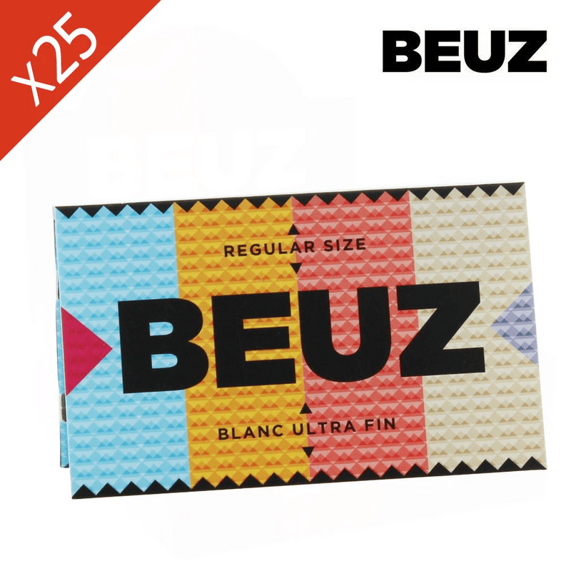 Boîte 25 carnets feuilles Blanc Regular Beuz – lot carnets chanvre blanc regular qualité | Euphoria Society
