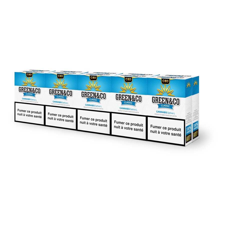 Cigarettes CBD Green&amp;Co Classic - Pack de 20 Pre-Rolls