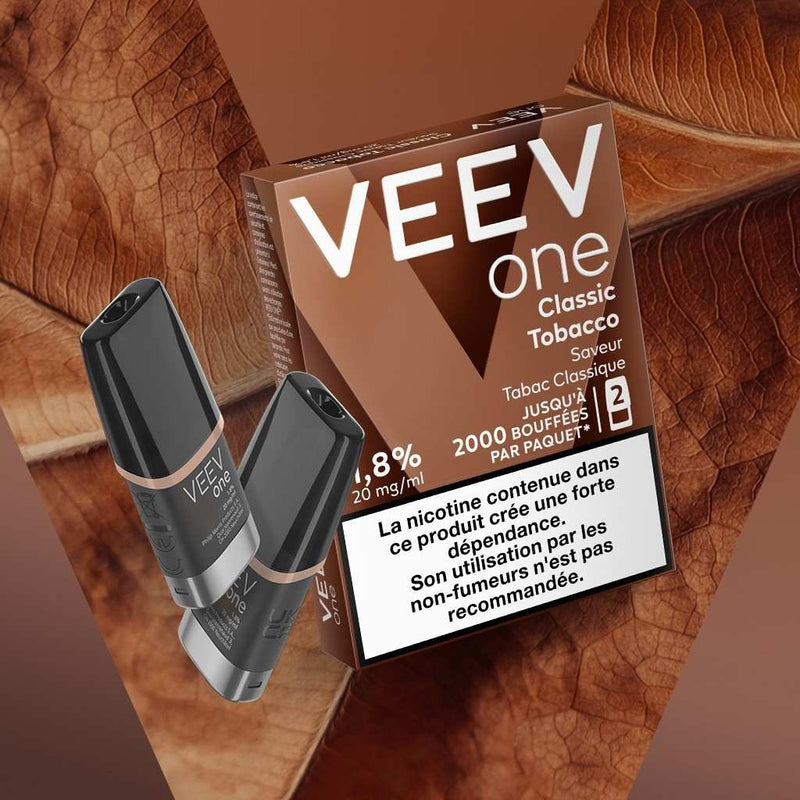 Paquet de 2 Pods Pré-remplis Veev One Classic Tobacco 20mg/ml | Euphoria Society