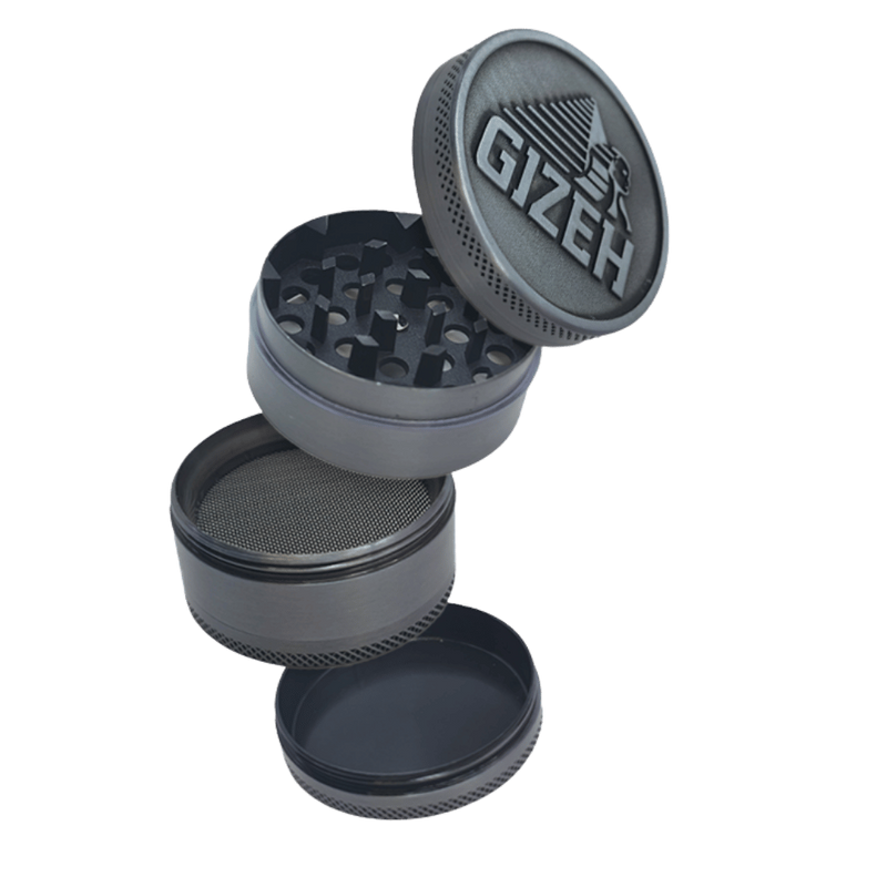 Grinder Gizeh Métal 4 Parties broyeur épices et herbes avec raclette | Euphoria Society