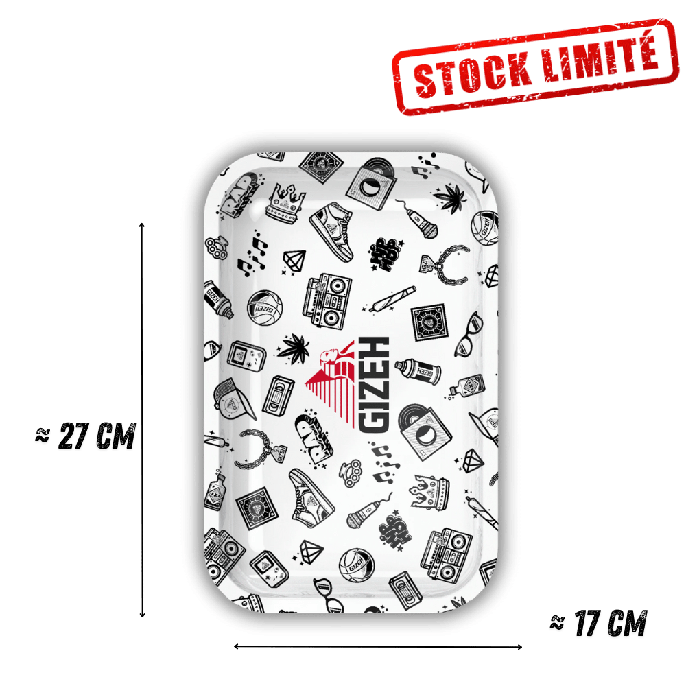 Plateau de Roulage GIZEH Comic Blanc Taille M - 275x175mm