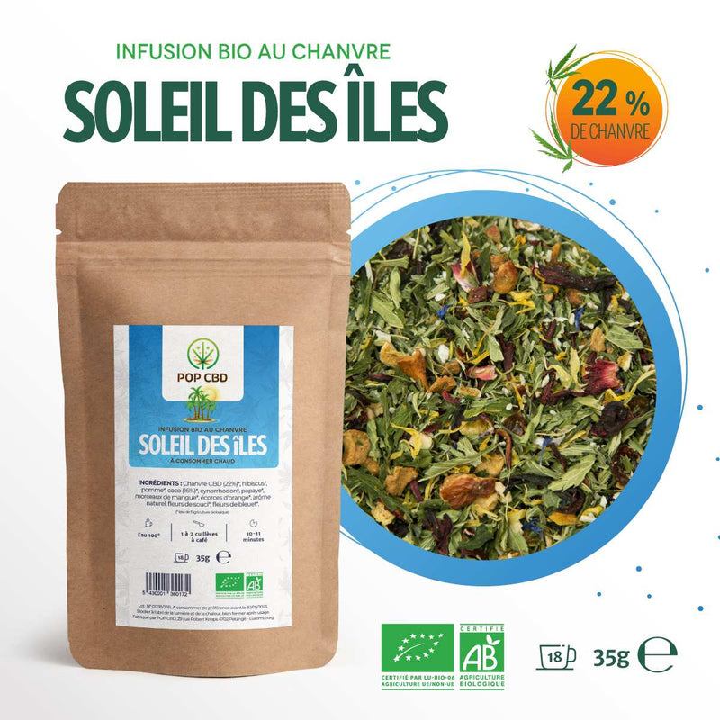 Tisane CBD Bio Soleil des Îles Pop CBD | Euphoria Society