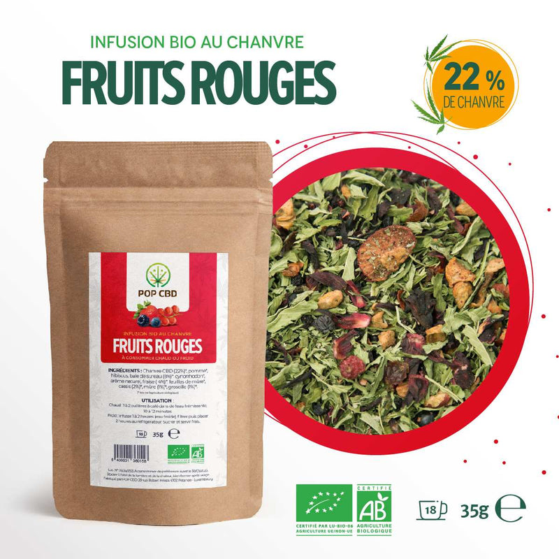 Tisane CBD Bio Fruits Rouges Pop CBD | Euphoria Society