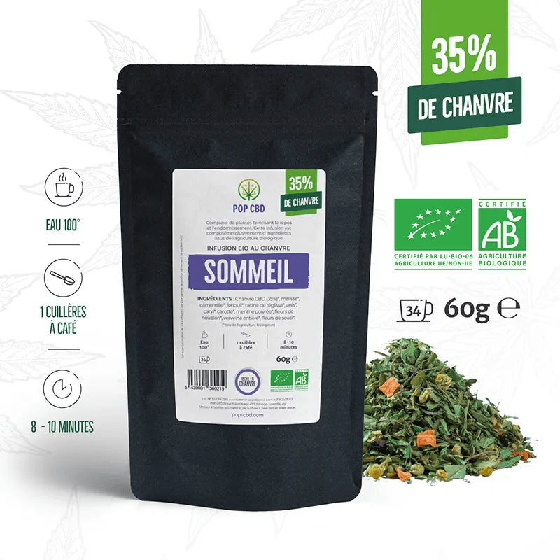 Tisane CBD bio sommeil - vrac | POP CBD