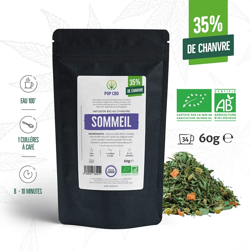 Tisane CBD Bio Sommeil Vrac Pop CBD | Euphoria Society