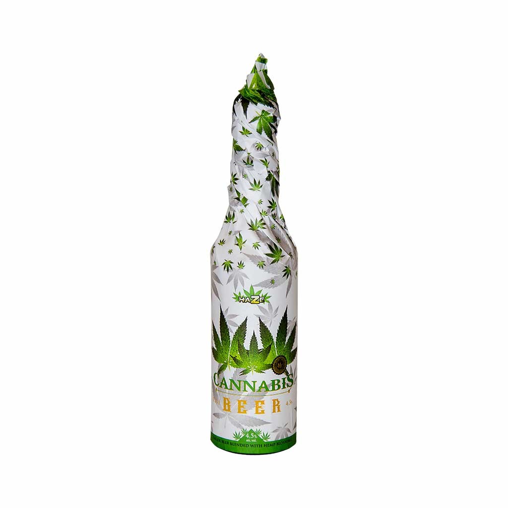 Bière CBD - bouteille habillée 33cl | MULTITRANCE & HAZE (Vert)