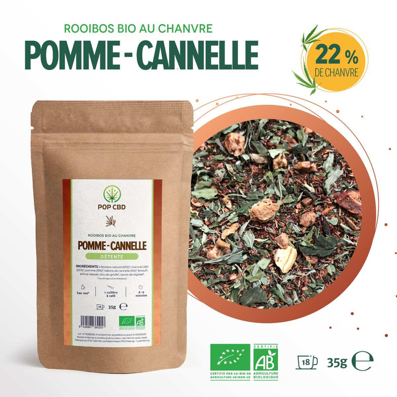 Tisane CBD Bio Rooibos Pomme Cannelle Pop CBD | Euphoria Society