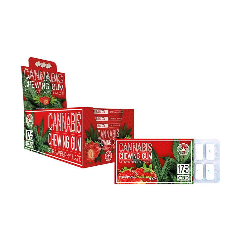 Chewing-gum CBD fraise Multitrance – gomme chanvre saveur fraise naturelle bien-être | Euphoria Society