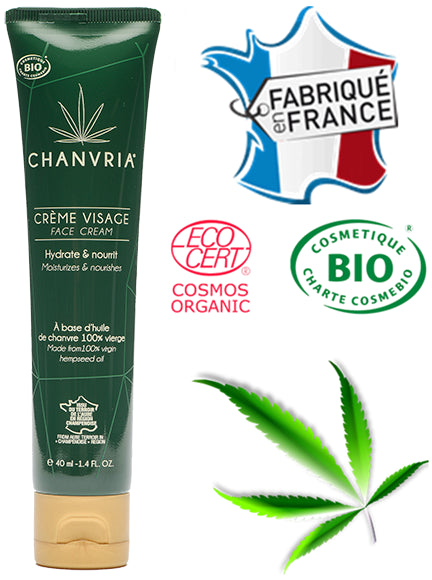 Crème visage huile de chanvre bio | CHANVRIA