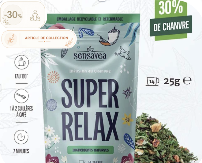 Tisane CBD bio super relax | SENSAVEA