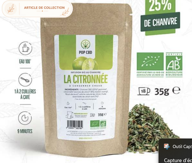 Tisane CBD bio la citronnée | POP CBD