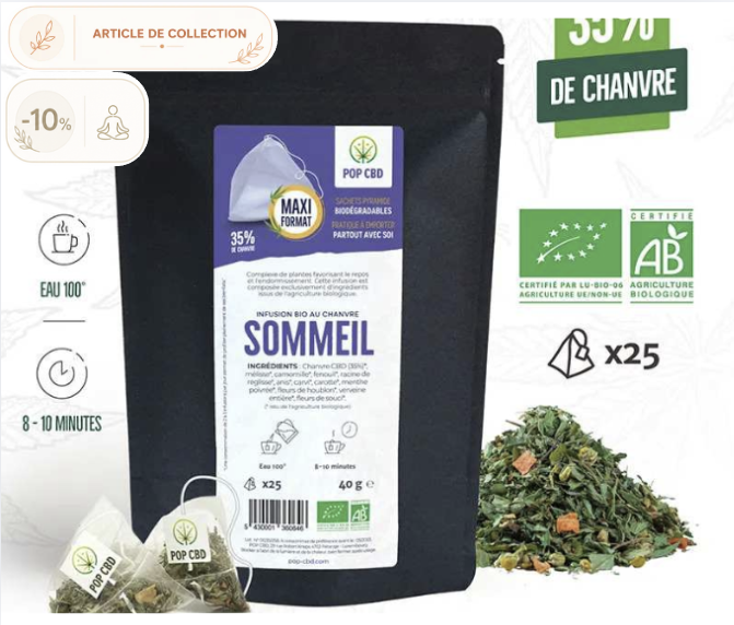Tisane CBD bio sommeil - sachets | POP CBD