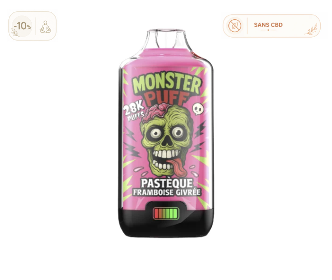 Puff Monster Puff 28k Pasteque Framboise Givree (10 mg/ml)