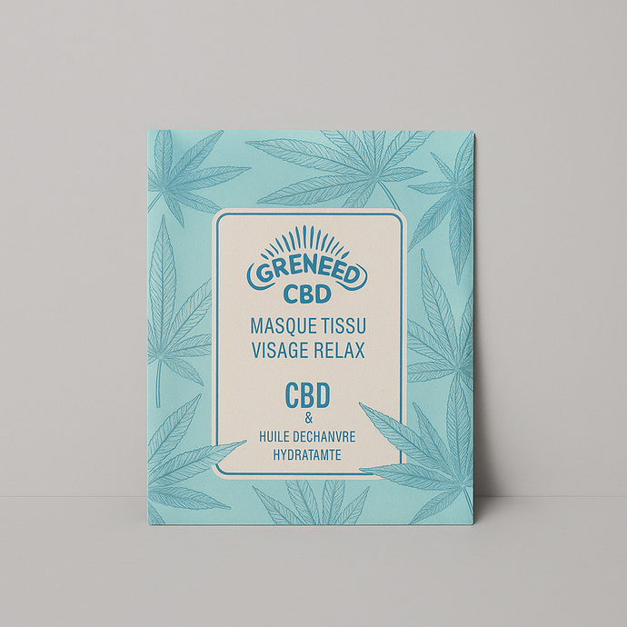 Masque tissu relaxant visage CBD | GREENEO